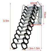 FETCOI 12-Step Wall Mount Ceiling Ladder Attic Folding Pulldown Loft Wall Ladder Stair