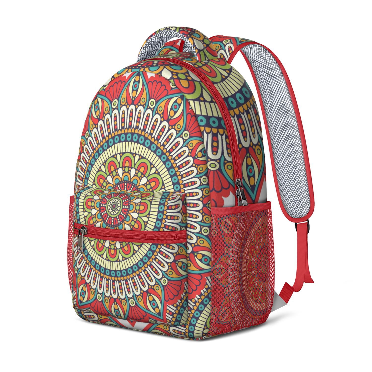 Sacred Symbolic Mandala Backpack - Ergonomic Design with Padded Straps for Commuters