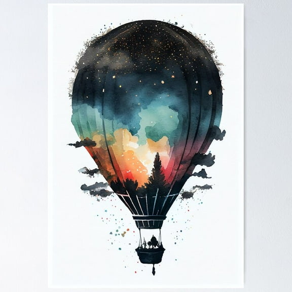 POSTER Hot Air Balloon POSTER UNFRAMED, 8x12