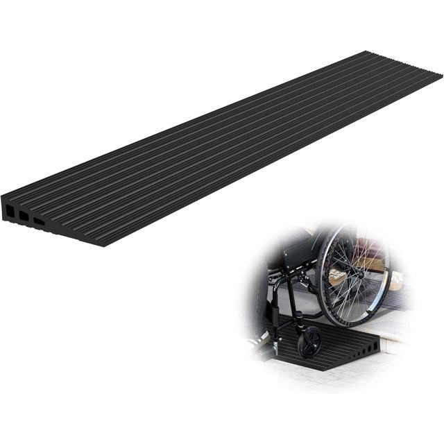 Rise Threshold Ramps for Doorways Lbs Load Capacity .Wide Natural Rubber Power Wheelchair Ramp is Adjustable and Cuttable for Doorways Curb Sweeper Power Scooter