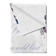 thumbnail image 2 of Hummingbird Soft Flannel Fleece Blanket, Flowers Leaves Bird and Classic Patterns Curvy Lines Ornament Nostalgic Art, Cozy Plush for Indoor and Outdoor Use, 50" x 70", Purple Black, by Ambesonne, 2 of 5
