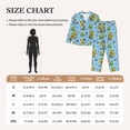 thumbnail image 4 of Fuzoiu Sunflowers And Bees Print Women's Long-Sleeved Pajama,Lounge Button Down Nightwear,Womens Notch Collar Pajama Set-XX-Large, 4 of 7
