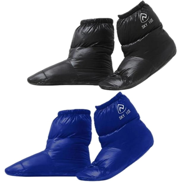 2 Pares De Zapatillas De Plumón De Para Acampar Al Aire Libre, Zas De Zulema Pantuflas Blancas De Plumas