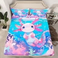 thumbnail image 2 of Feelyou Pink Axolotl Teens Twin Sheet Sets, Watercolor Coral Bedding, 3 Pieces, 2 of 7