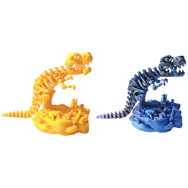 Esqueleto Impreso en 3D Tiranosaurio Rex Juguete Articulaciones Móviles Modelo Dragón (oro)