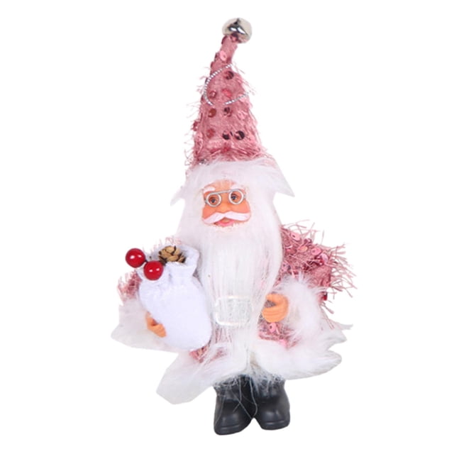 Decoración Colgante para árbol de Navidad, Adorno Navideño, Novedad, Estatuilla de Papá Noel, Colgantes, Accesorio para Festival de año Nuevo Sombrero de lentejuelas rosa