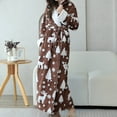 thumbnail image 3 of Hooded Robes for Womens Full Length Christmas Robe Soft Cozy Terry Cloth Plush Long Spa Bathrobe Fluffy Night-Robe, Khaki, L, 3 of 6