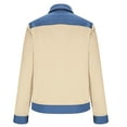 thumbnail image 6 of Womens Full Zip Trendy Jacket Patchwork Sweatshirt Lapel Collar Long Sleeve Colorblock Casual Spring Fall Tops (L, Beige), 6 of 6