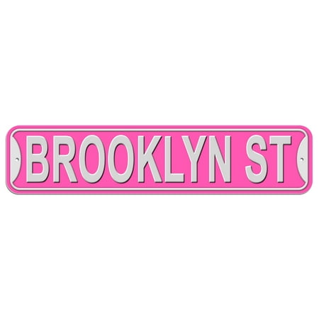 Brooklyn Street - Pink - Plastic Wall Sign (Best Street Art In Brooklyn)