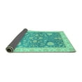 thumbnail image 2 of Ahgly Company Indoor Square Oriental Turquoise Blue Traditional Area Rugs, 5' Square, 2 of 4