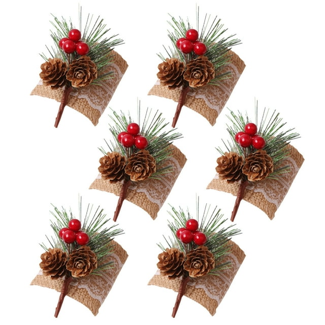 Servilleteros reutilizables con forma de piña para Navidad, decoración de mesa para cenas, fiestas y aniversarios.