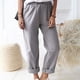 thumbnail image 5 of Pantalones rectos de mujer, pantalones casuales con cintura elástica y bolsillos, 5 of 5