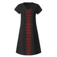 thumbnail image 3 of MRULIC dresses for women 2022 Women Summer Style V-Neck Printed Cotton And Linen Casual Plus Size Ladies Dress Women's Casual Dress Black + L, 3 of 6
