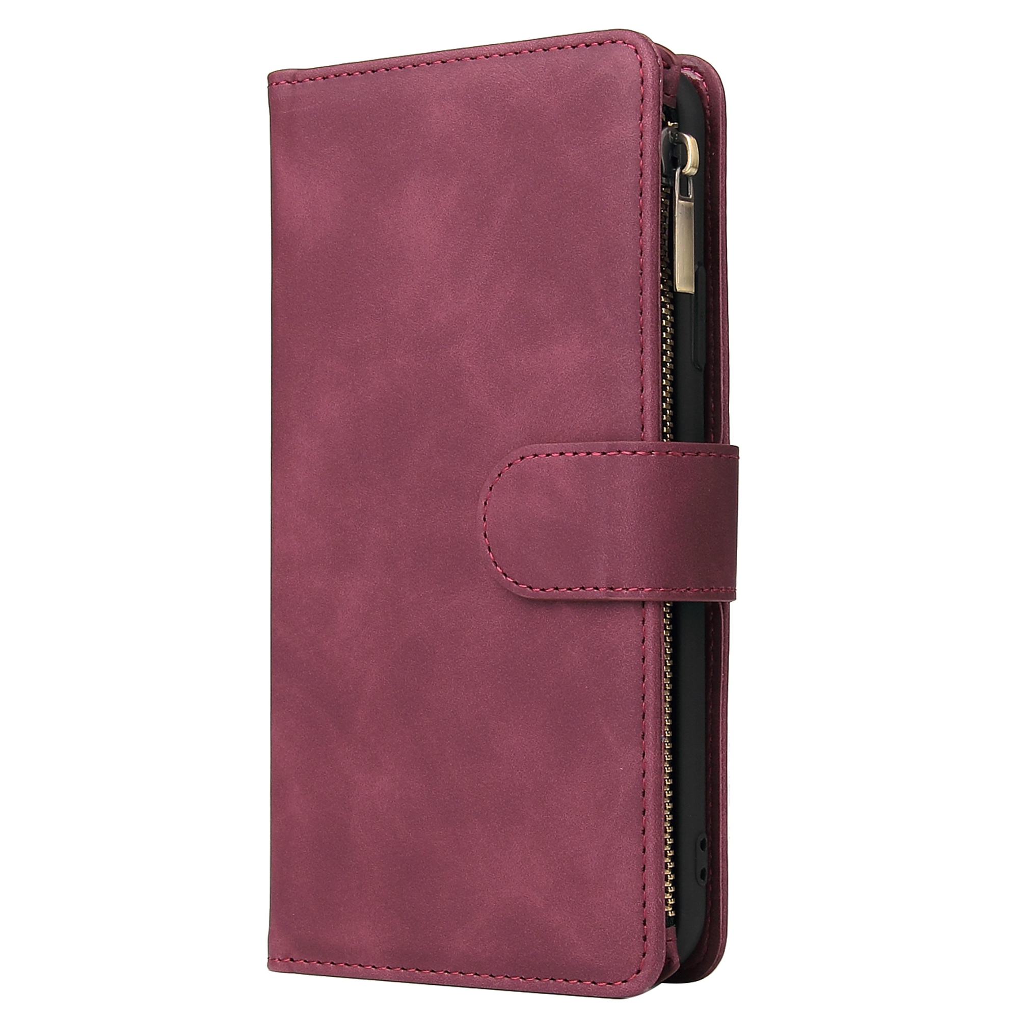 Dteck iPhone 11 Wallet Case, Wine Red photo 7
