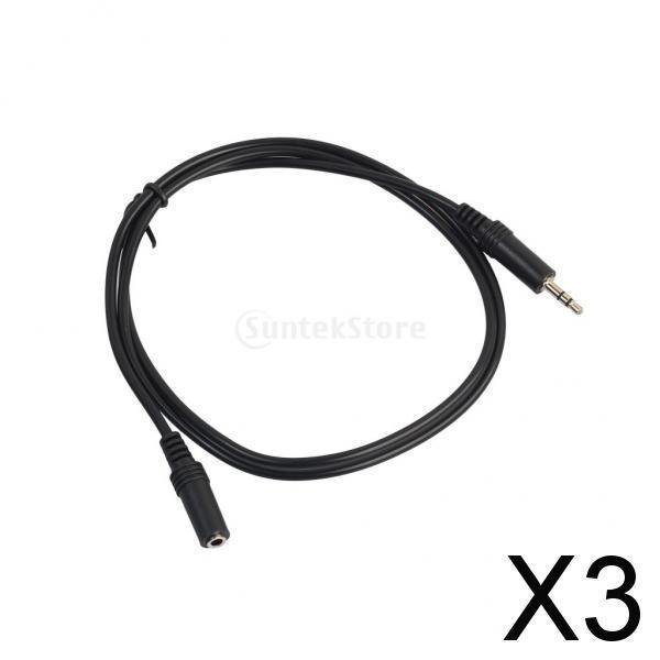 Paquete de 3-6 cables auxiliares de extensión de audio estéreo Jack macho a hembra de 3,5 mm para auriculares 3 piezas