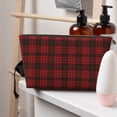 thumbnail image 7 of Black Red Tartan Small Purse Organizer Zipper Cosmetic Handbag Tote Pouch For Women, 7 of 7