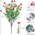 thumbnail image 2 of 24 Bundles Artificial Flowers for Spring Decoration, Outdoor UV Resistant Fake Flowers No Fade Faux Plastic Plants for Indoor Outside Window Box Porch Hanging Basket Decor (Red-eucalyptus), 2 of 7