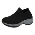 thumbnail image 5 of Women's Breathable Knit Walking Shoes Comfortable Slip On Sneakers Casual Non Slip Barefoot Shoes with Arch Support White Size 10.5, 5 of 6