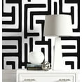thumbnail image 6 of NextWall Black Graphic Maze Peel and Stick Wallpaper, 6 of 8