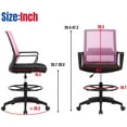 thumbnail image 7 of BestOffice Tall Drafting Office Chair, Lumbar Support, Adjustable Arms, Swivel Rolling for Adults(Pink), 7 of 7