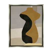 Stupell Industries Abstract Boho Vase Abstract Painting Gray Floater Framed Canvas Art Print Wall Art, 25 x 31