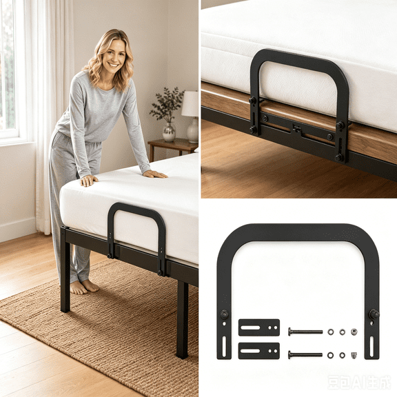 Extra Tall Mattress Retainer Bar for Metal Bed Frame, 1 Pack Non Slip Mattress Slide Stopper, Adjustable Mattress Holder to Prevent Sliding, Heavy Duty Mattress Gripper, Furniture Parts