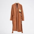 thumbnail image 4 of Riecok Fleece Robes for Women Cozy Soft Long Sleeve Warm Bathrobe with Front Pockets and Tie Closure Comfortable Nightdress Brown Free Size, 4 of 4