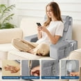 thumbnail image 5 of MOONORAH Reading Pillow for Sitting in Bed Adult,Backrest Pillow with Arms,Bed Chair Pillow with Big Pockets for Reading/Gaming/Resting/Watching TV,Medium 19" Grey, 5 of 8