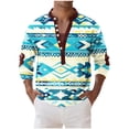 thumbnail image 1 of Mens Casual Manga Corta Botón Abajo Camisas V-Cuello Botones Casual Tops Moda Impresa para el Hogar Y el Uso Diario, 1 of 5