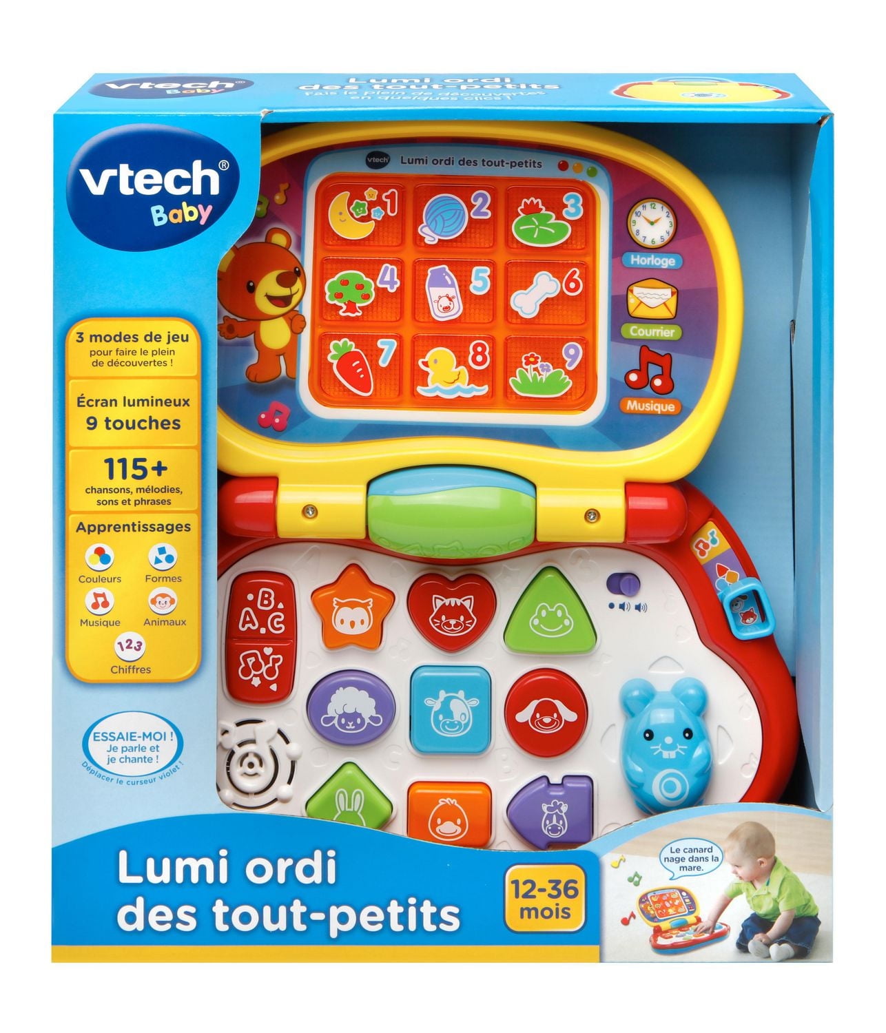 VTech Brilliant Baby Laptop Toy - Pretend Computer with for Infants - French Version, 12 months to 3 years