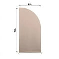 thumbnail image 2 of BalsaCircle 7x3 feet Nude Matte Fitted Spandex Half Moon Wedding Arch Backdrop Stand Cover Party Events Decorations, 2 of 8