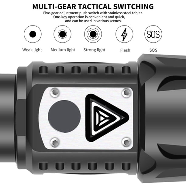 Lámpara XHP160 Linterna LED Antorcha Luz Recargable Senderismo Caza Iluminación exterior Sywqhk Para estrenar