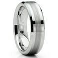 thumbnail image 1 of Mens Tungsten Ring Brushed Wedding Band Silvertone Comfort-fit 6MM, 1 of 3