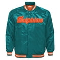 thumbnail image 2 of Youth Mitchell & Ness Aqua Miami Dolphins Satin Raglan Full-Snap Jacket, 2 of 3