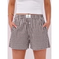 thumbnail image 3 of ANRABESS Boxer Shorts for Women Pajama Gingham Shorts 2026 Summer Casual Lounge Shorts Elastic Waist Beach Sleep Shorts Trendy Y2K Plaid Pajama Bottoms with Pockets, 3 of 10