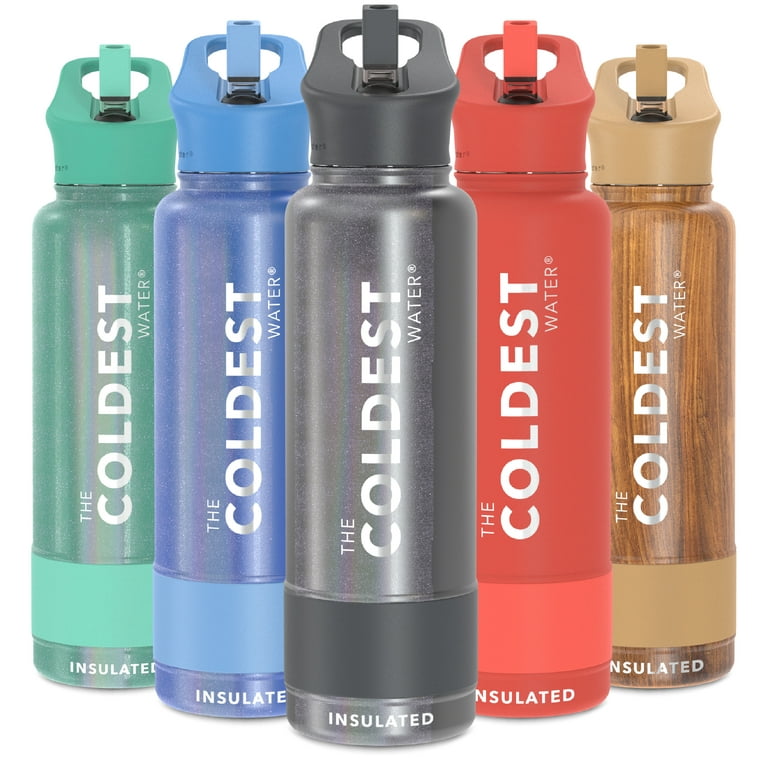 Coldest Sports Water Bottle - 24 oz (Straw Lid), Leak Proof, Vacuum Insulated Stainless Steel, Hot Cold, Double Walled, Thermo Mug, Metal Canteen (24