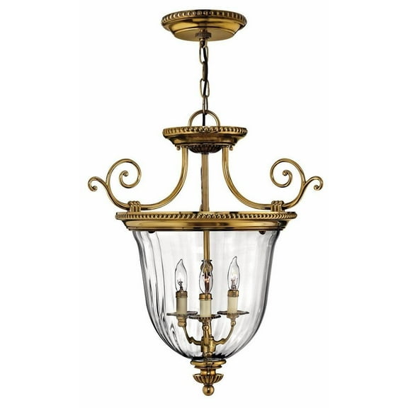 Traditional Three Light Chandelier in Burnished Brass Finish Bailey Street Home 81-Bel-3002395