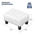 thumbnail image 2 of MoNiBloom Footstool Ottoman with Padded Seat, Modern PU Leather Footrest, Rectangular Seat Stool, White, 2 of 9