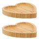 thumbnail image 5 of EeaseMX Bandeja de madera de bambú ecológica con forma de corazón, 2 unidades, para servir comida, té, café, pan, fruta, aperitivos, para hotel, restaurante y hogar., 5 of 7