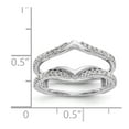 thumbnail image 7 of 14K White Gold Ring Band Wedding Diamond Round Guard, Size 8, 7 of 7