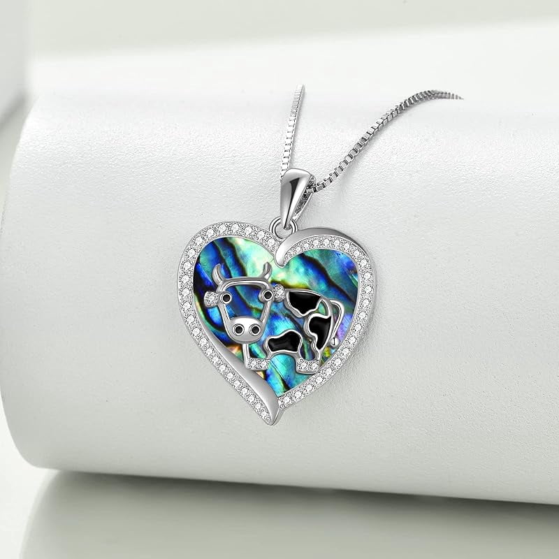 JKR  Mothers Day Gifts for Mom Cow Necklace Cow Gifts 925 Sterling Silver Cow Jewelry Birthday Gifts for Women Cow Lovers Daughter Sister Graduation