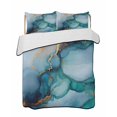 thumbnail image 2 of Teal Blue Marble Twin Size Down Alternative Comforter, Lightweight Comforter Quilt Bedding Set with Pillow Shams Abstract Artwork Aesthetic All Seasons Bed Comforter Duvet Insert 68"x86", 2 of 7