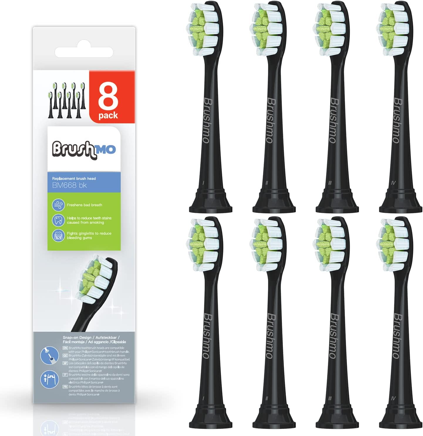 Brushmo Replacement Toothbrush Heads Compatible with Sonicare