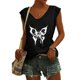 thumbnail image 2 of Camisetas sin mangas con cuello en V de verano para mujer, camisetas de manga corta con estampado de mariposa Retro OAVQHLG3B Store lin121212, 2 of 4