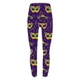 thumbnail image 5 of Meichang Women's Mardi Gras Workout Leggings Mask Print Yoga Pants High Waist Stretchy Carnival Tights Leggings, 5 of 7