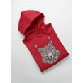 thumbnail image 3 of Zentangle Lynx Head Hoodie Women -Image by Shutterstock, Female XX-Large, 3 of 4