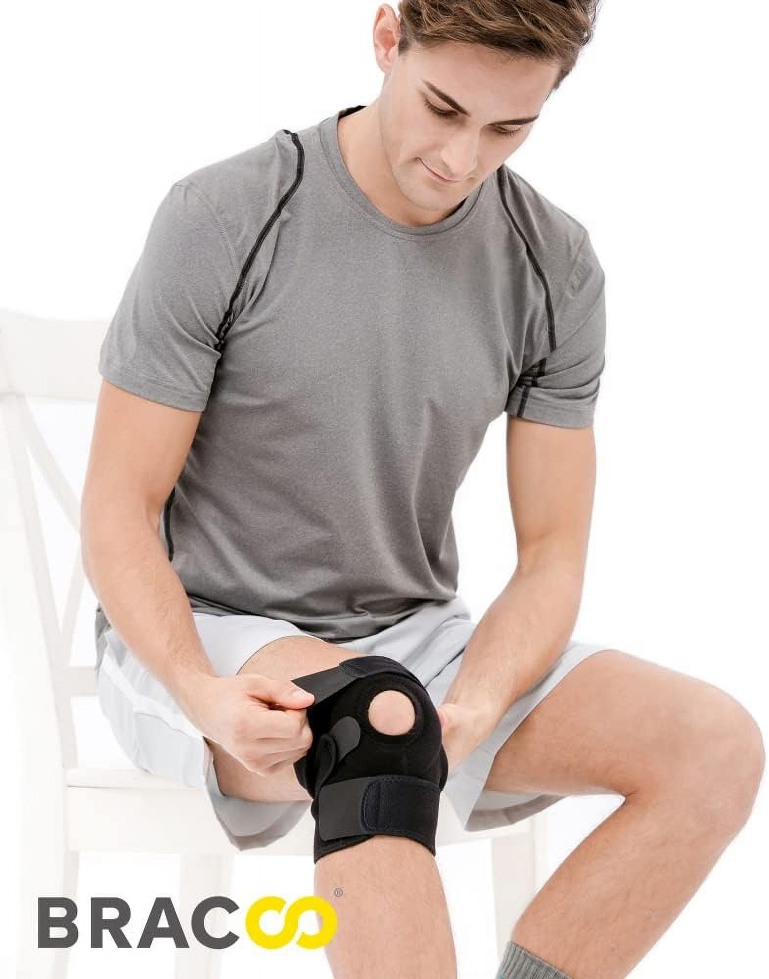 Knee Support Br for Men Women, Adjustable Compression Sleeve Wrap Patellar Pad Tendon - Arthritis Pain, meniscus tear, Injury Recovery, Running, Workout, KS10