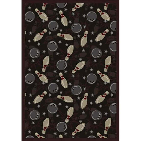 Retro Bowl Chocolate 7 ft.8 in. x 10 ft.9 in.  WearOn Nylon Machine Tufted- Cut Pile Sports Rug