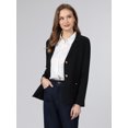 thumbnail image 4 of INSPIRE CHIC Women's Sweater Blazer Business Casual Lapel Neck Button Knit Suit Jacket with Pockets S Black, 4 of 5