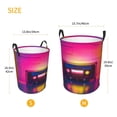 thumbnail image 3 of Sikiie Neon Cassette Tape Print Round Dirty Clothes Basket, Waterproof Standing Foldable Storage Basket, for Laundry Room, Bedroom, Bathroom Storage-Medium, 3 of 6
